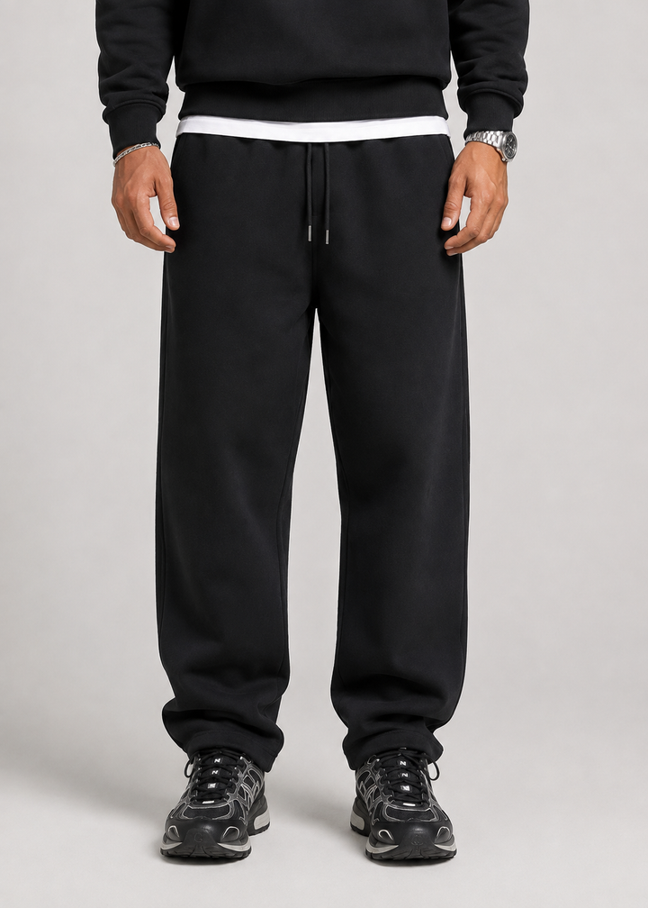 Hoodie- och joggerset herr - mjuk bomullsblandning, ledig passform