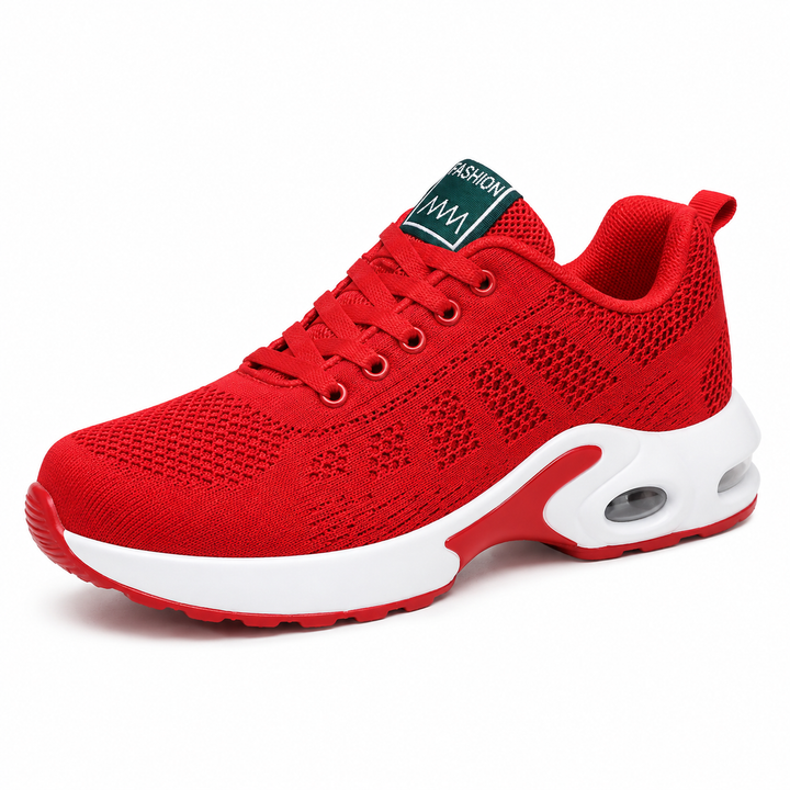 Lätta ortopediska damsneakers med andningsaktivt mesh och dämpad sula