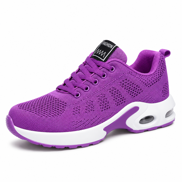 Lätta ortopediska damsneakers med andningsaktivt mesh och dämpad sula
