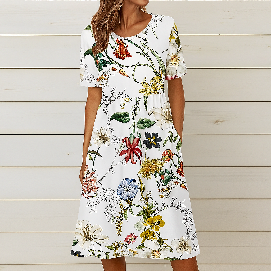Sommarklänning med blommönster