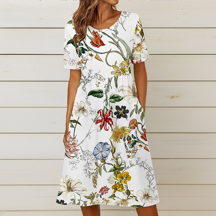 Sommarklänning med blommönster