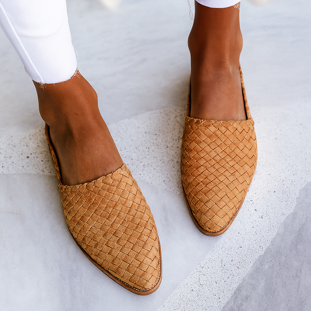 Retro britiske flade sandaler