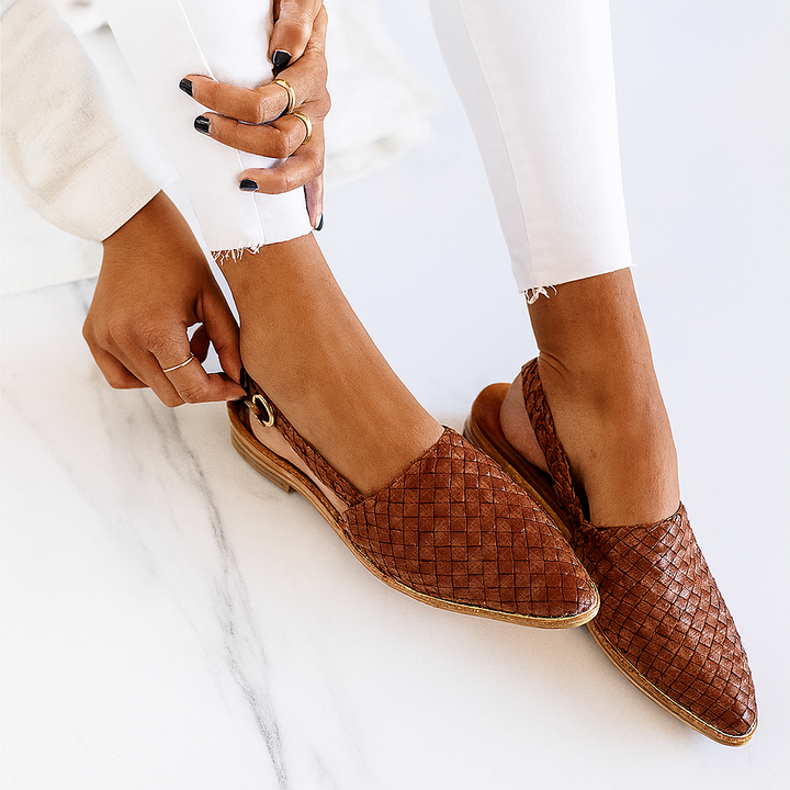 Retro britiske flade sandaler