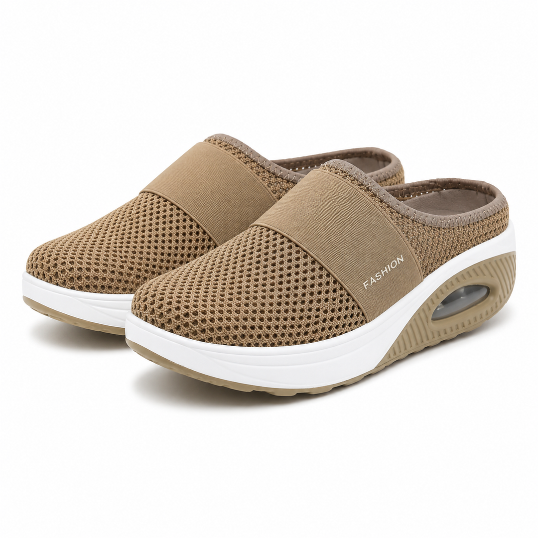 Ortopediska slip-on-sandaler för dam – bekväma, andningsaktiva sandaler för promenader