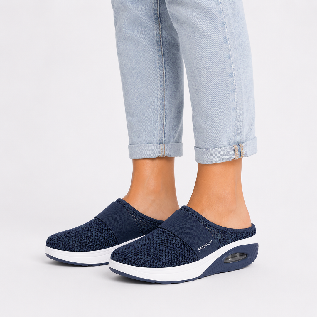 Ortopediska slip-on-sandaler för dam – bekväma, andningsaktiva sandaler för promenader