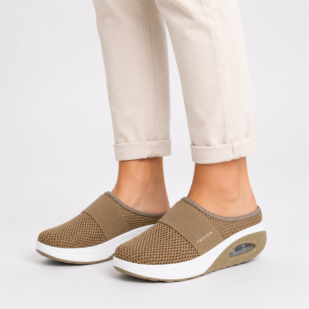 Ortopediska slip-on-sandaler för dam – bekväma, andningsaktiva sandaler för promenader