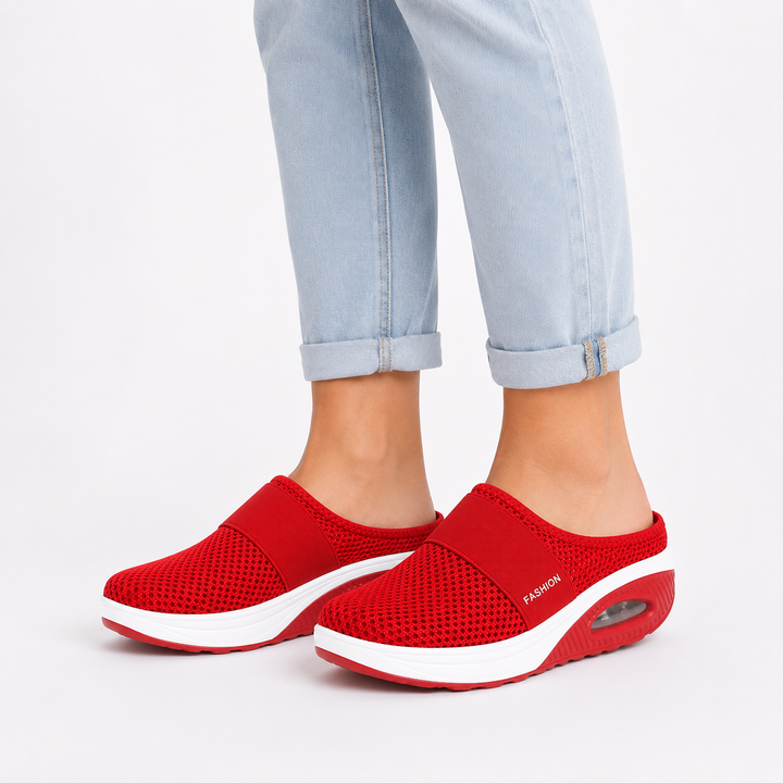 Ortopediska slip-on-sandaler för dam – bekväma, andningsaktiva sandaler för promenader
