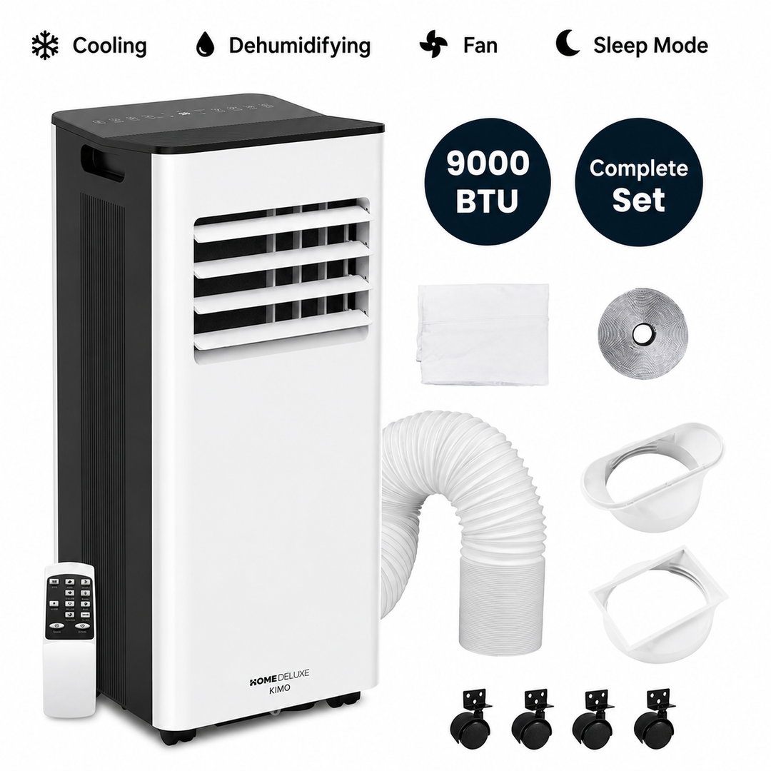 Kimo 9000 Btu Bärbar Luftkonditionering - Vit/Svart