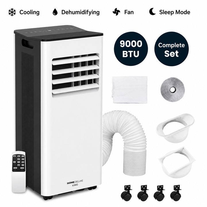 Kimo 9000 Btu Bärbar Luftkonditionering - Vit/Svart