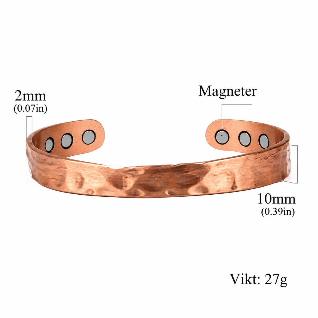 Ren Koppar Vintage Jade Rött Koppar Magnet Armband