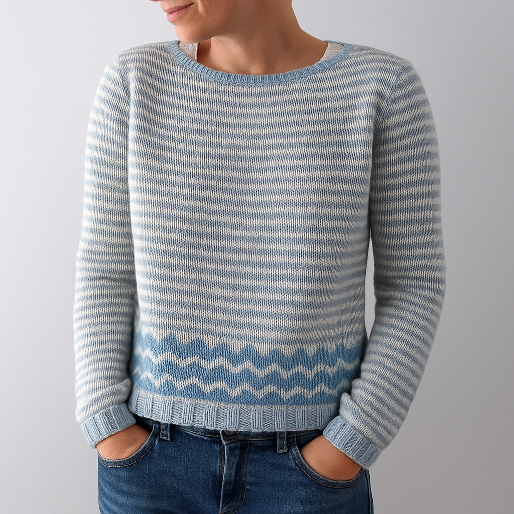 Retro kabelstrikket sweater til kvinder
