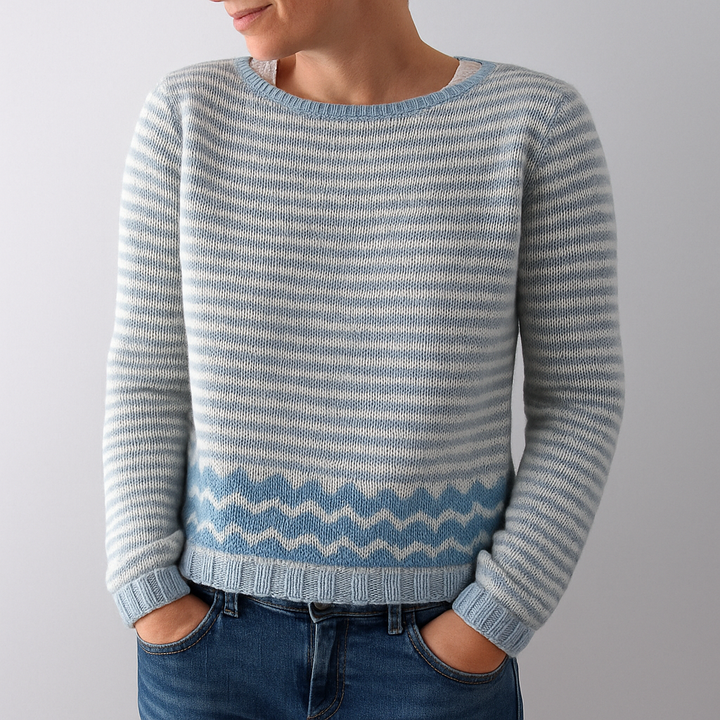 Retro kabelstrikket sweater til kvinder