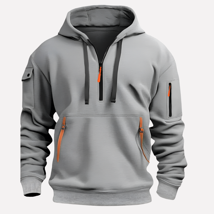 Herrhoodie med justerbar huva