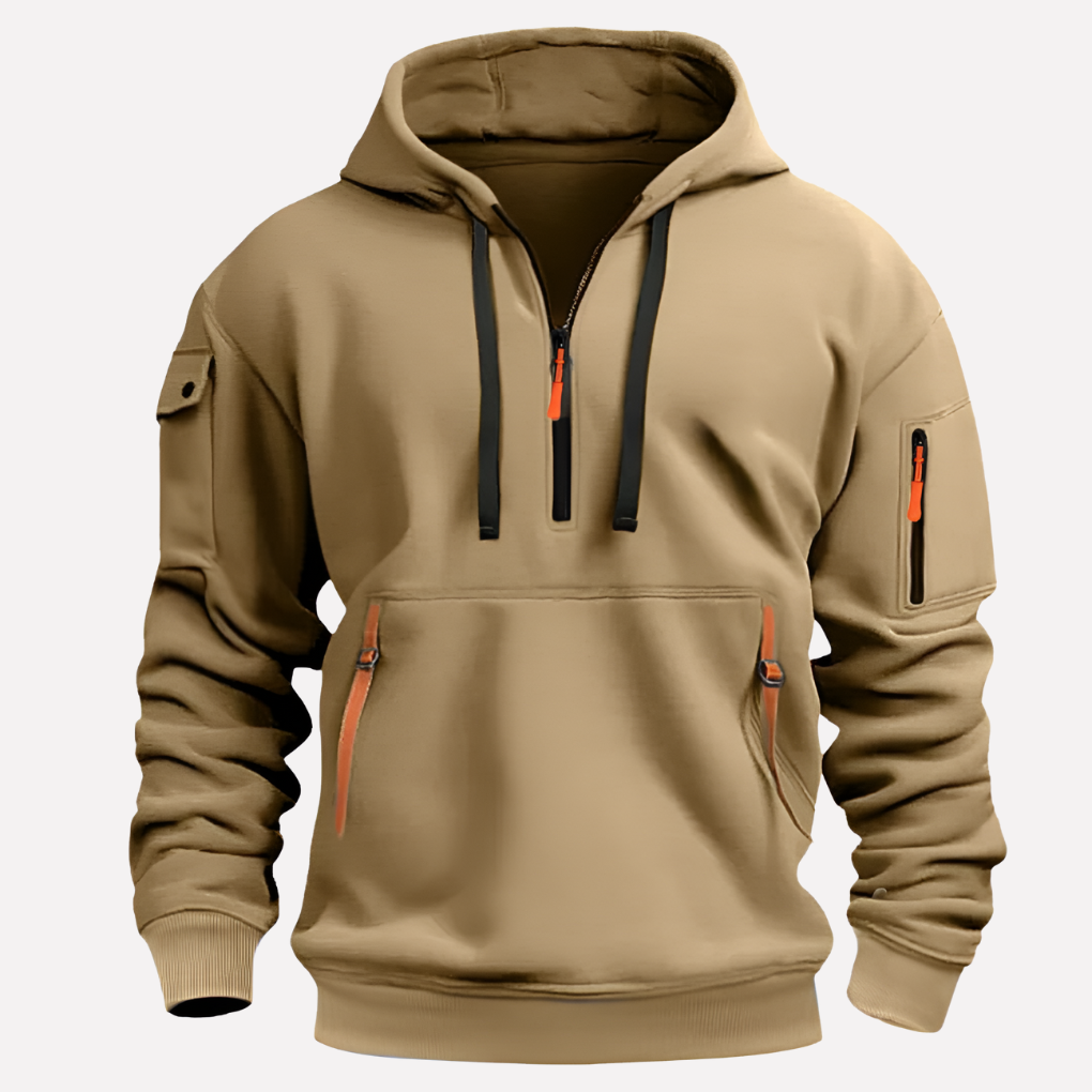 Herrhoodie med justerbar huva