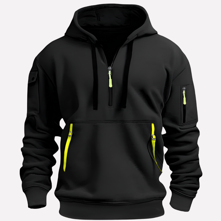 Herrhoodie med justerbar huva