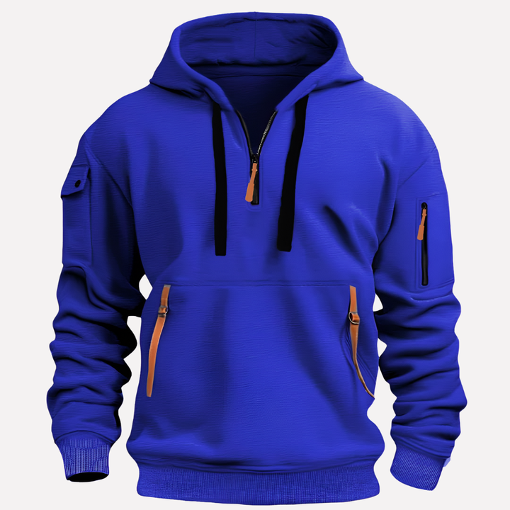 Herrhoodie med justerbar huva