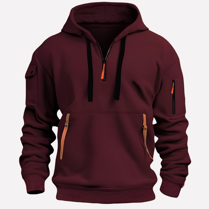 Herrhoodie med justerbar huva