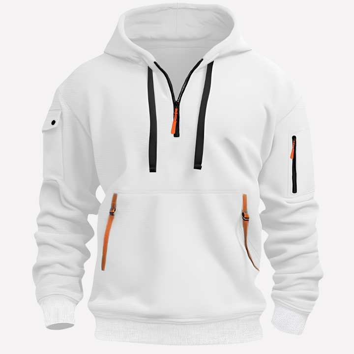 Herrhoodie med justerbar huva