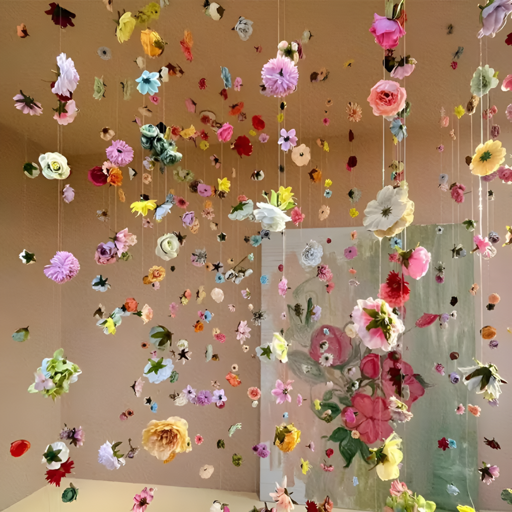 100-dele kunstige blomster snore