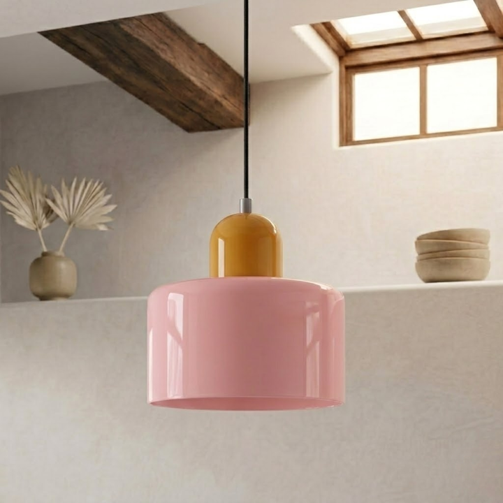 Hänglampa med ring och förstorad halo-design