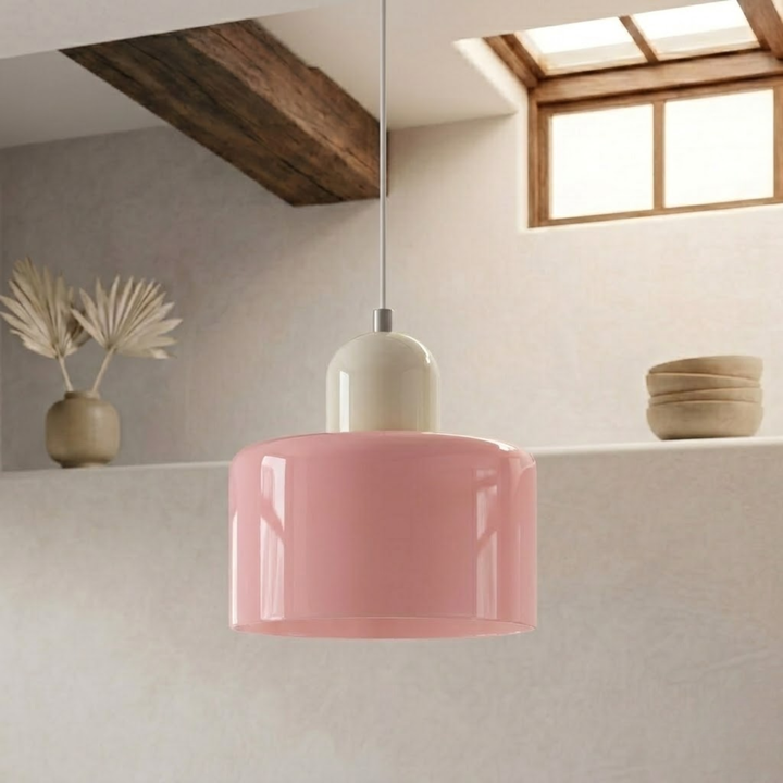 Hänglampa med ring och förstorad halo-design
