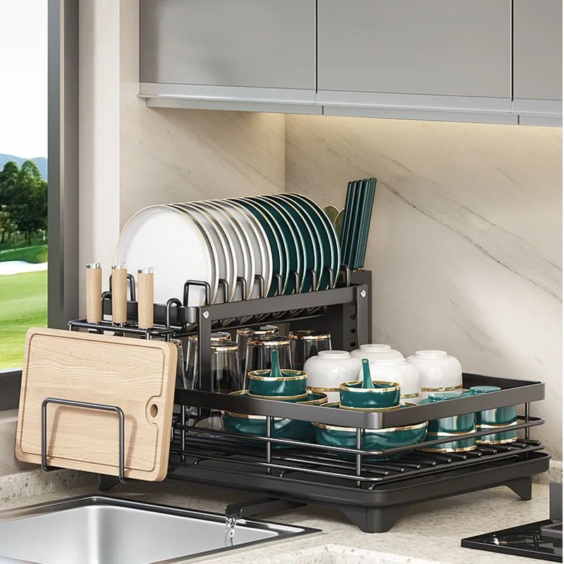 KITCHENFORM – hopfällbar diskställ i rostfritt stål, utrymmesbesparande design för moderna kök