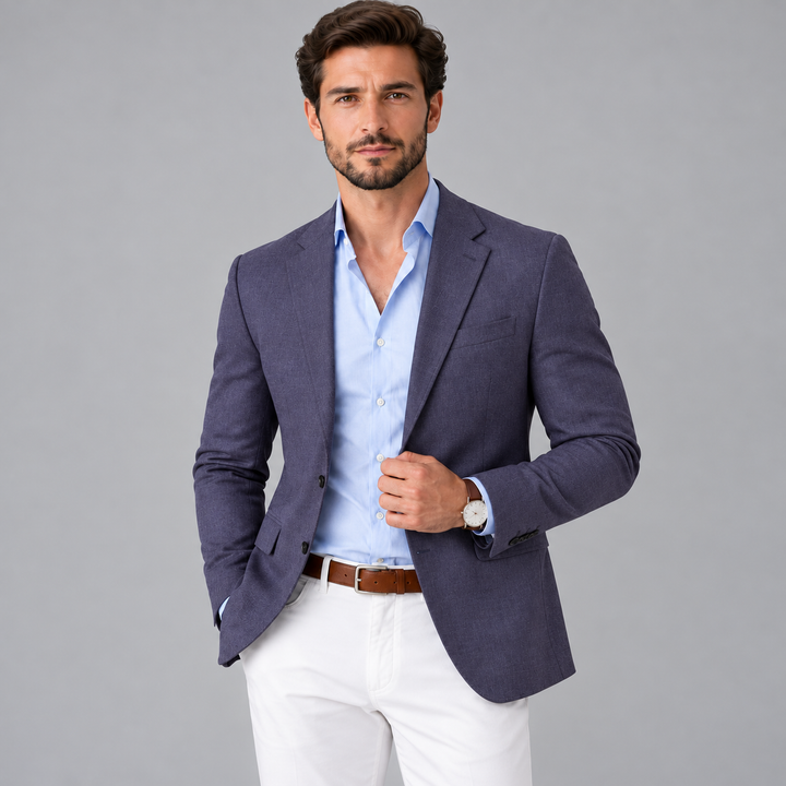 Linnekavaj herr smart casual, lätt passform