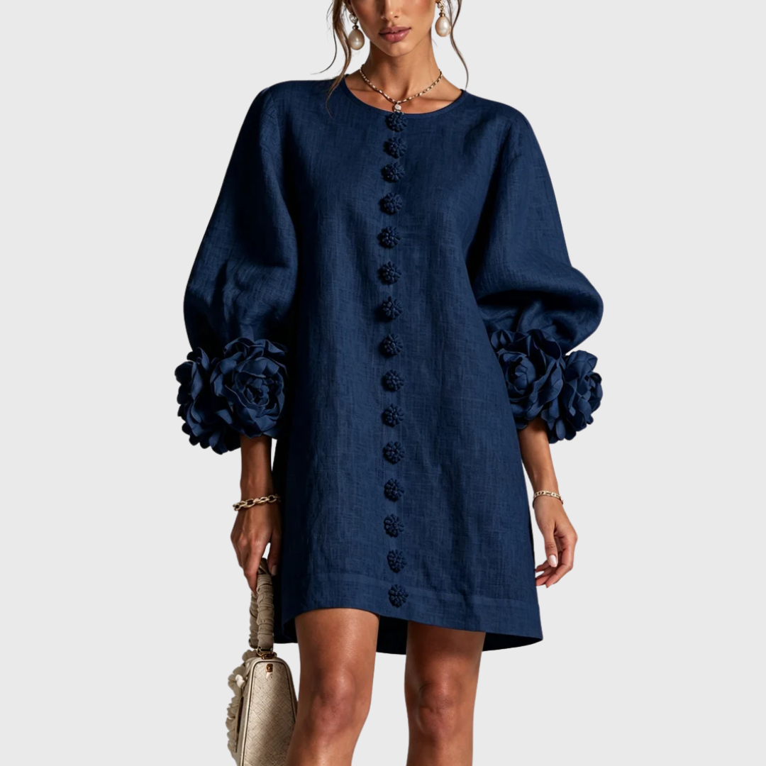 Elegant miniklänning med puffärmar