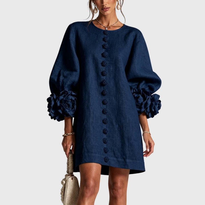 Elegant miniklänning med puffärmar