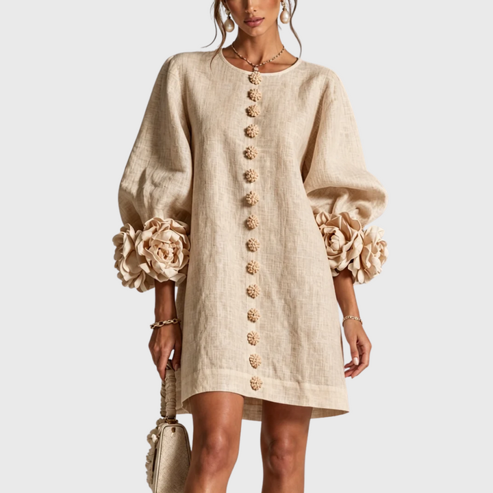 Elegant miniklänning med puffärmar