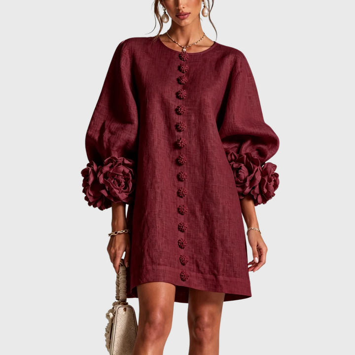 Elegant miniklänning med puffärmar
