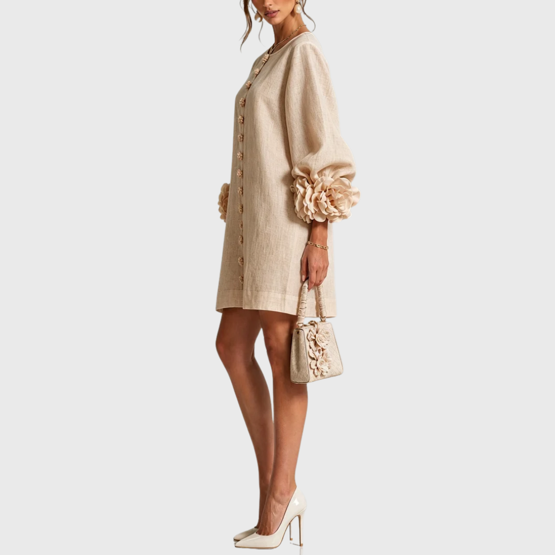 Elegant miniklänning med puffärmar