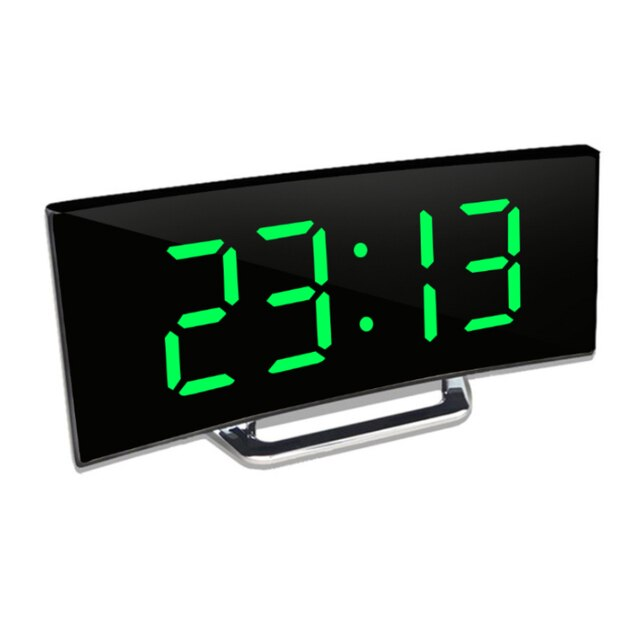 Digital klocka | LED-väckarklocka med spegel | Automatisk dimning utan bländning | CurveClock
