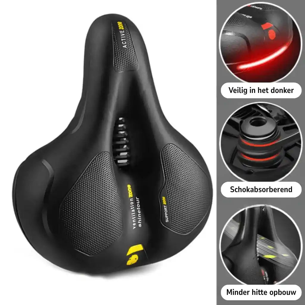 Ergonomisk komfortcykelsadel med urtag – med 2 tum tjockt skumgummi och vattentätt PU-läder