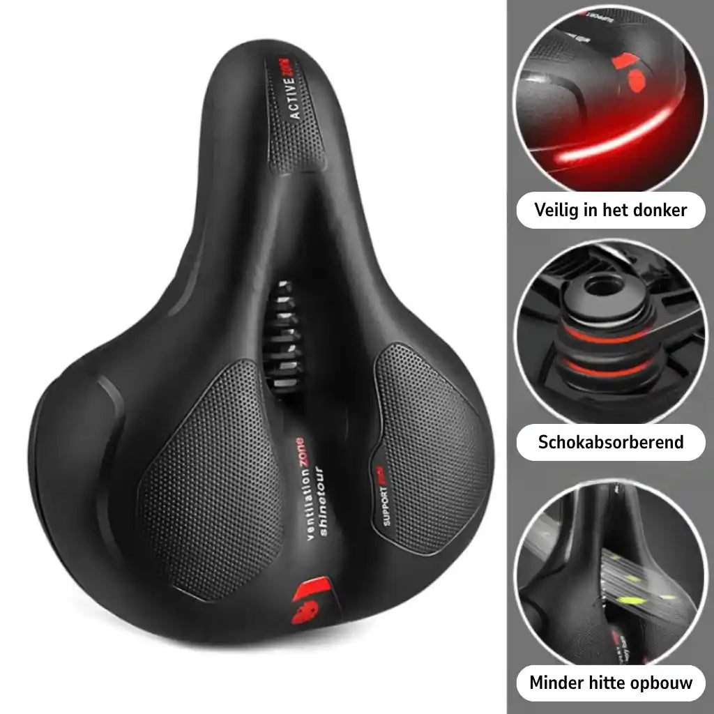 Ergonomisk komfortcykelsadel med urtag – med 2 tum tjockt skumgummi och vattentätt PU-läder