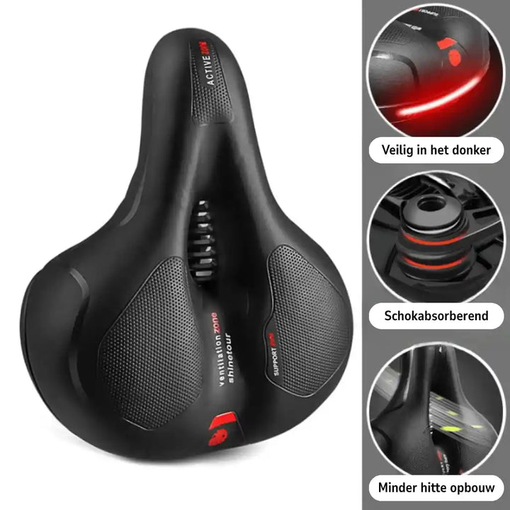 Ergonomisk komfortcykelsadel med urtag – med 2 tum tjockt skumgummi och vattentätt PU-läder