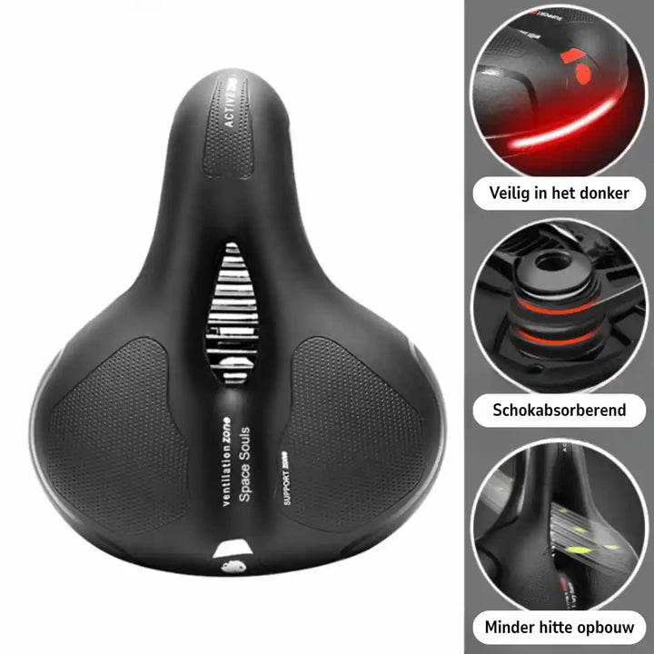 Ergonomisk komfortcykelsadel med urtag – med 2 tum tjockt skumgummi och vattentätt PU-läder