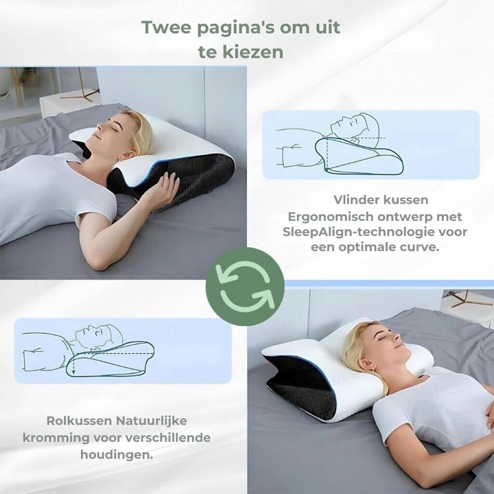 DreamAlign ortopedisk kudde – Lyxig minnesskumkudde för nackvärk & alla sovpositioner