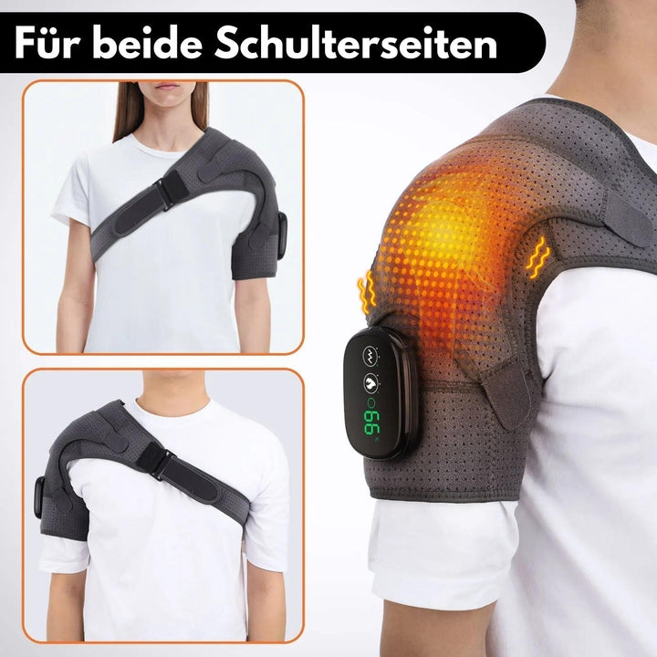 Bärbar axelmassageapparat med värmeterapi – ThermoFlex Pro