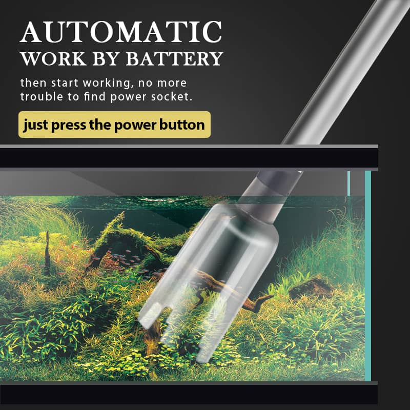 Elektrisk akvariegrusrengörare – batteridriven sugpump för vattenbyte