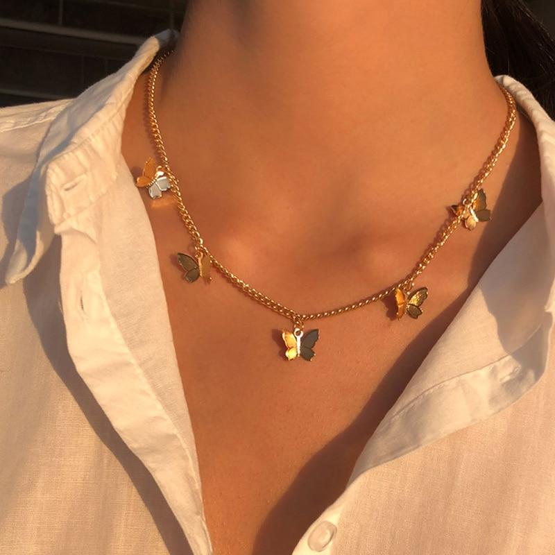 Fjäril Blomning Förvandling Halsband