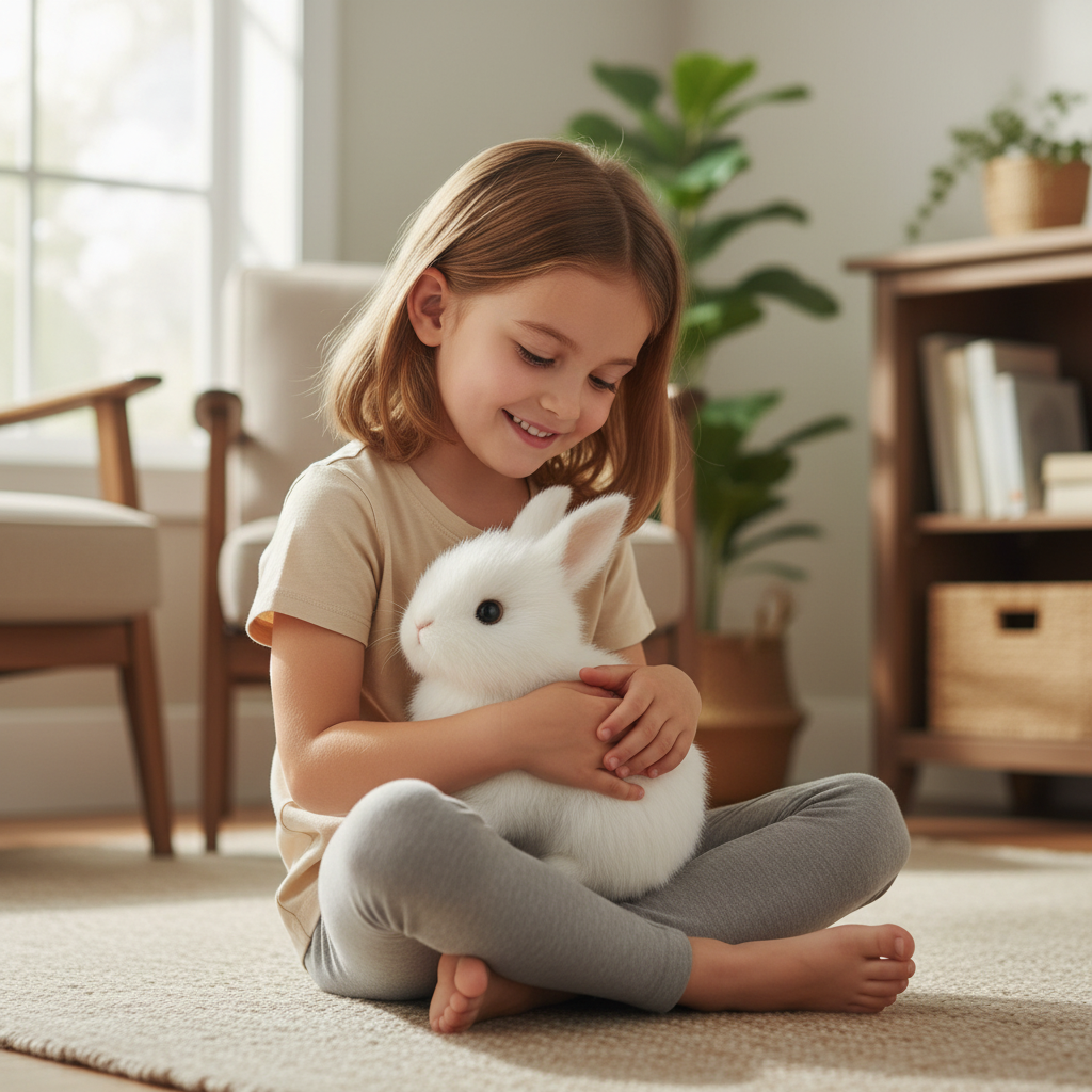 BunnyLoom Interaktiv Gosedjur | Leksak med realistisk kanin som hoppar för barn