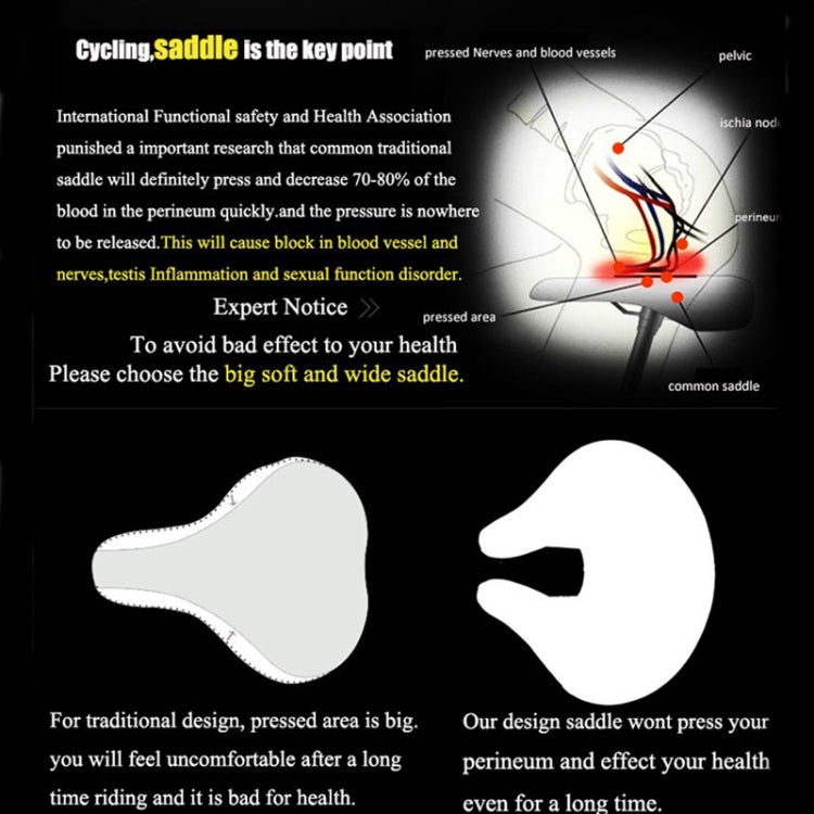 Cykelsadel | Nosfri, Ergonomisk | Bred Skumdyna | Ridora