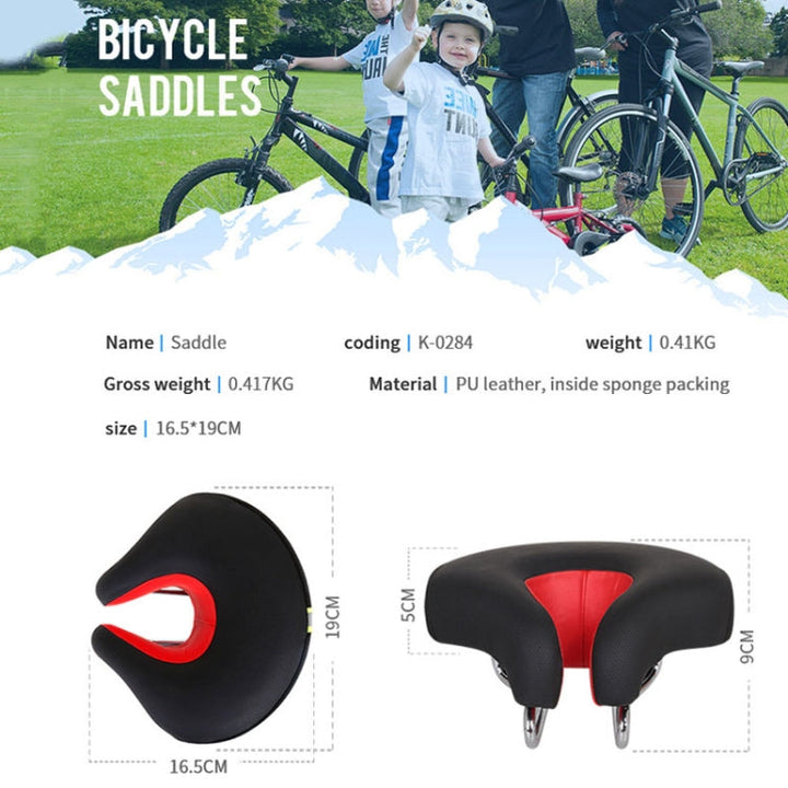 Cykelsadel | Nosfri, Ergonomisk | Bred Skumdyna | Ridora
