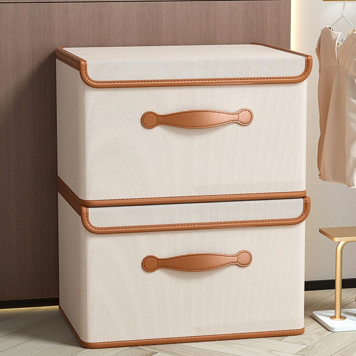 Lorvane – hopfällbar box med lock och läderhandtag