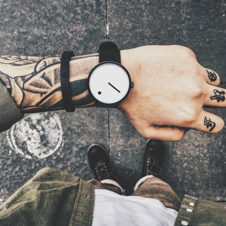 IcoolGadgets Klocka Kvarts Herr Lyx Fritid Svart Klocka Japanskt Kvartsur Modeklocka Designer Enkel Herr