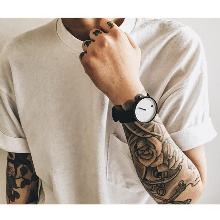 IcoolGadgets Klocka Kvarts Herr Lyx Fritid Svart Klocka Japanskt Kvartsur Modeklocka Designer Enkel Herr