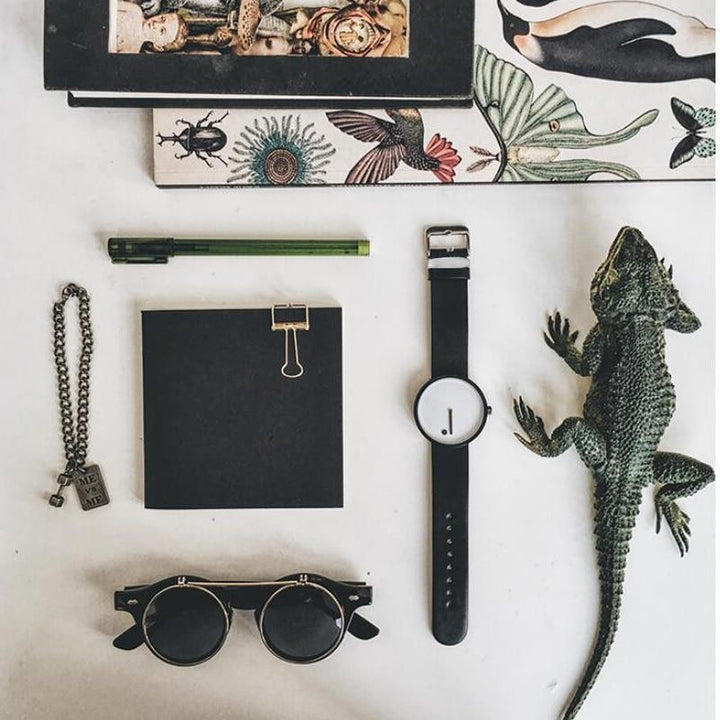 IcoolGadgets Klocka Kvarts Herr Lyx Fritid Svart Klocka Japanskt Kvartsur Modeklocka Designer Enkel Herr