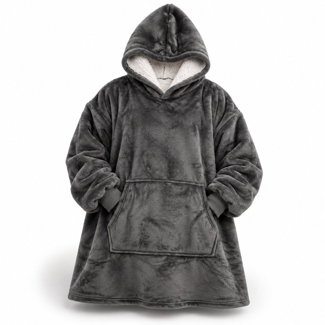Ultramjuk oversize-hoodiefilt i sherpa (med ficka)