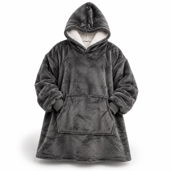 Ultramjuk oversize-hoodiefilt i sherpa (med ficka)